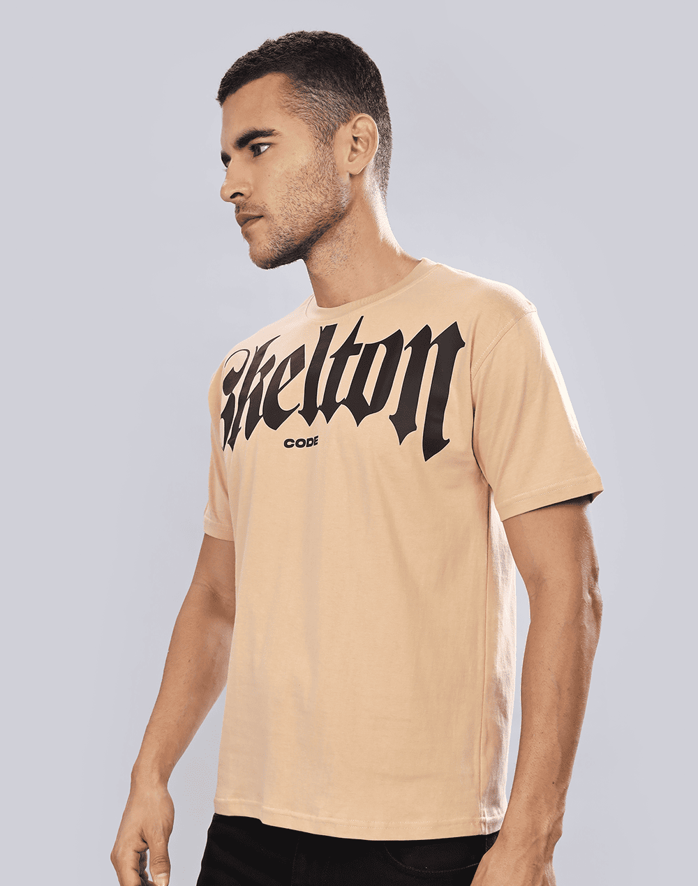 Barbaric Crew Neck Tee, Beige (Unisex)