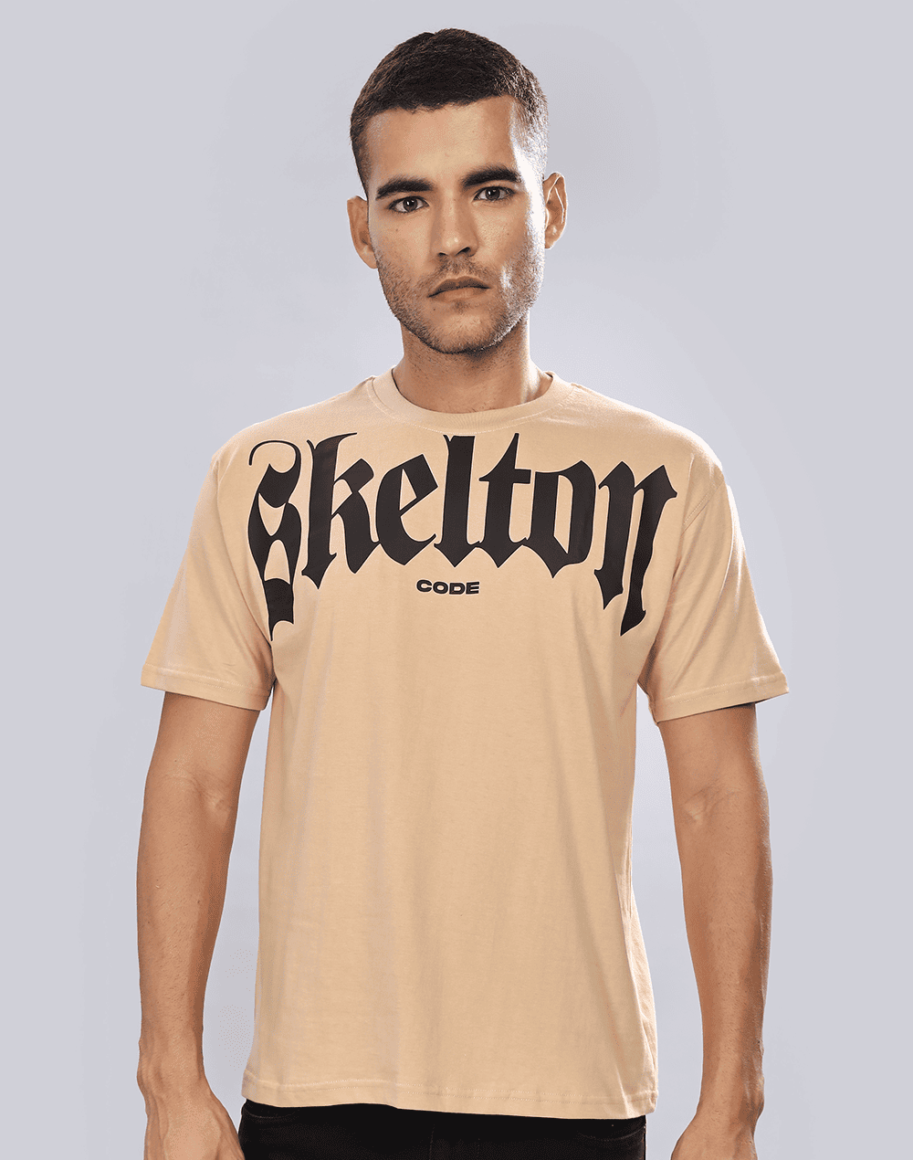 Barbaric Crew Neck Tee, Beige (Unisex)