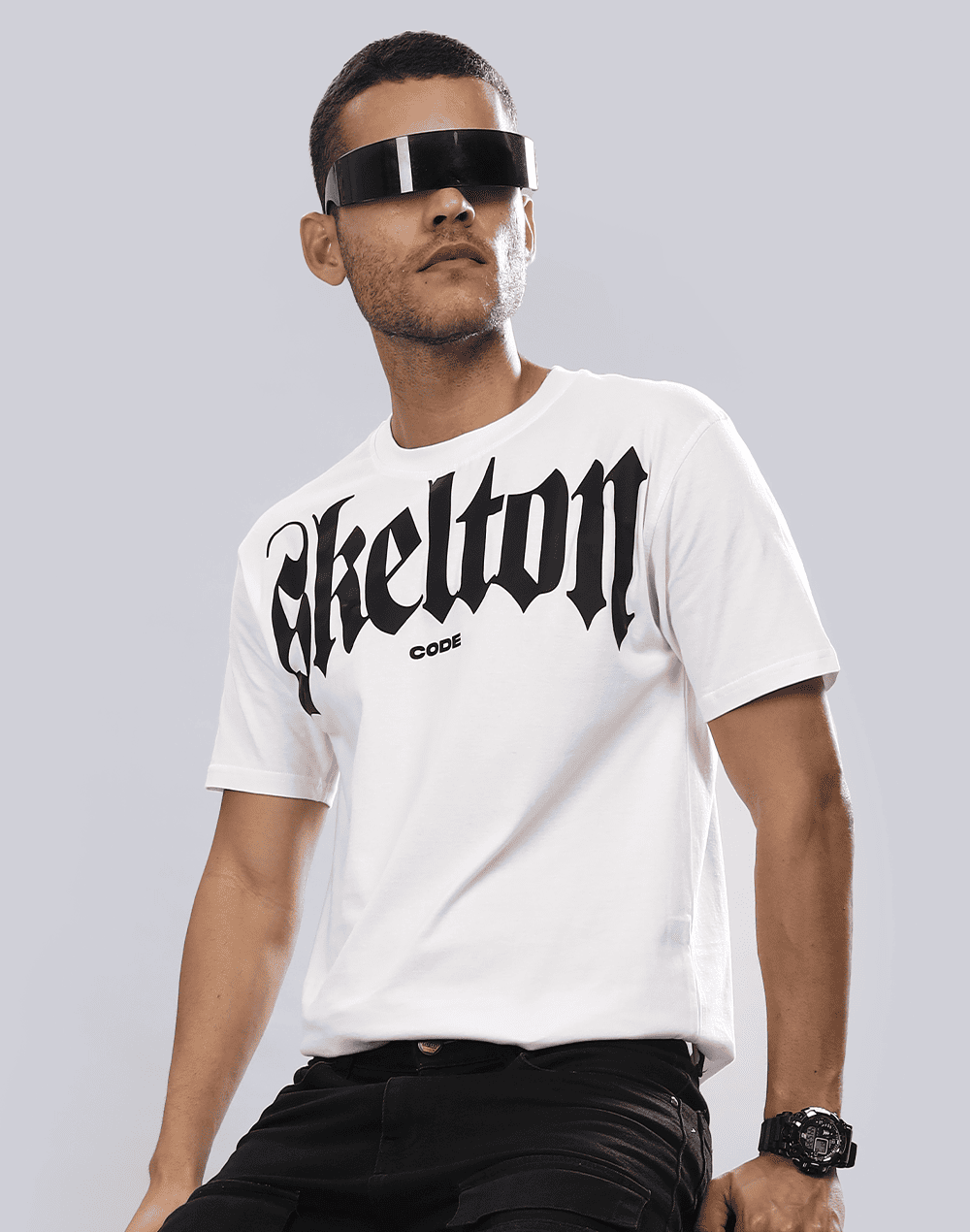 Barbaric Crew Neck Tee, White (Unisex)