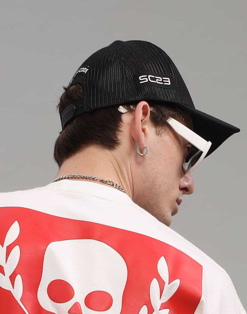 Classic Red Logo Trucker Black Cap