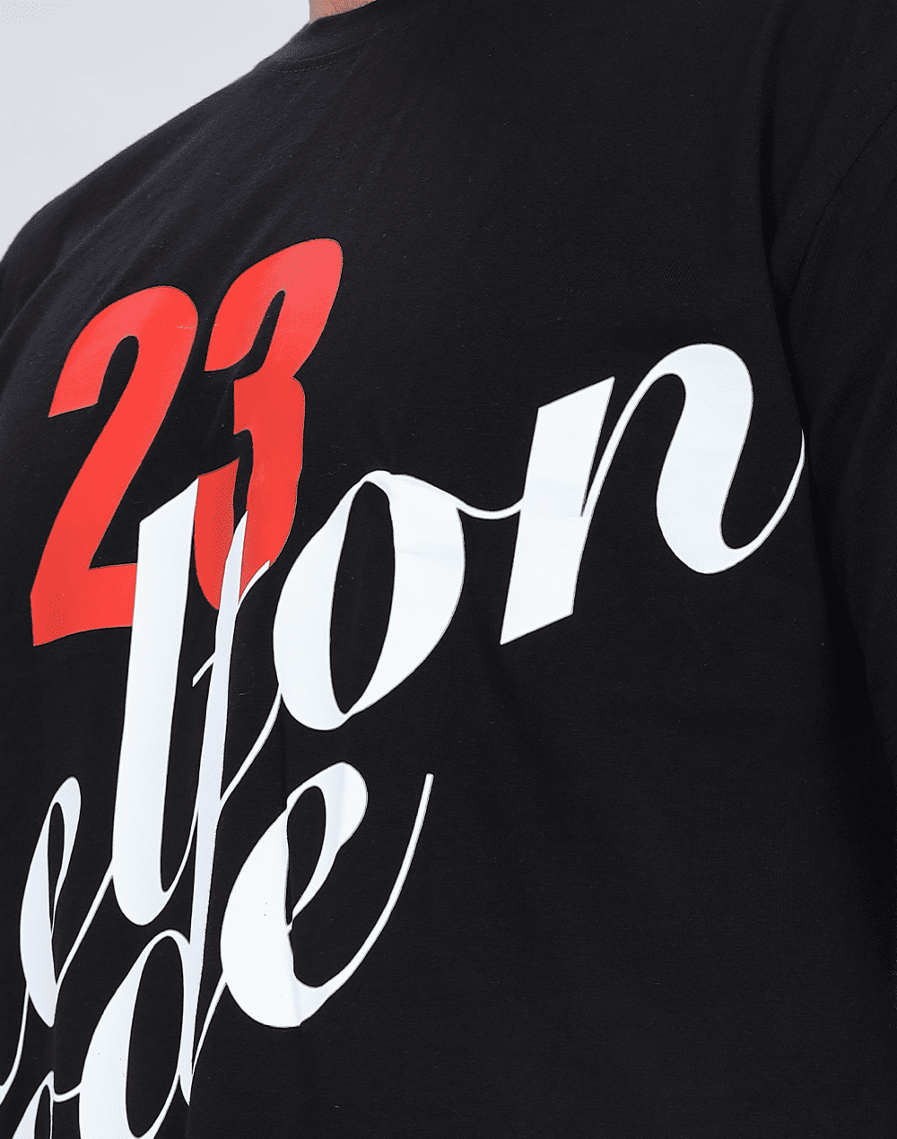 Crimson Cursive Crew Neck Tee, Black (Unisex)