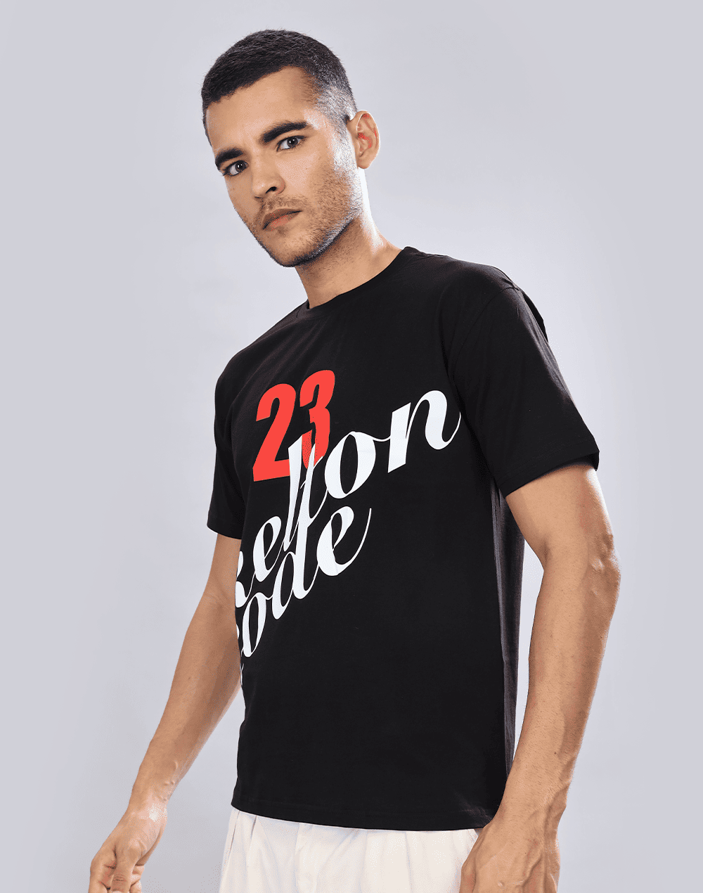 Crimson Cursive Crew Neck Tee, Black (Unisex)