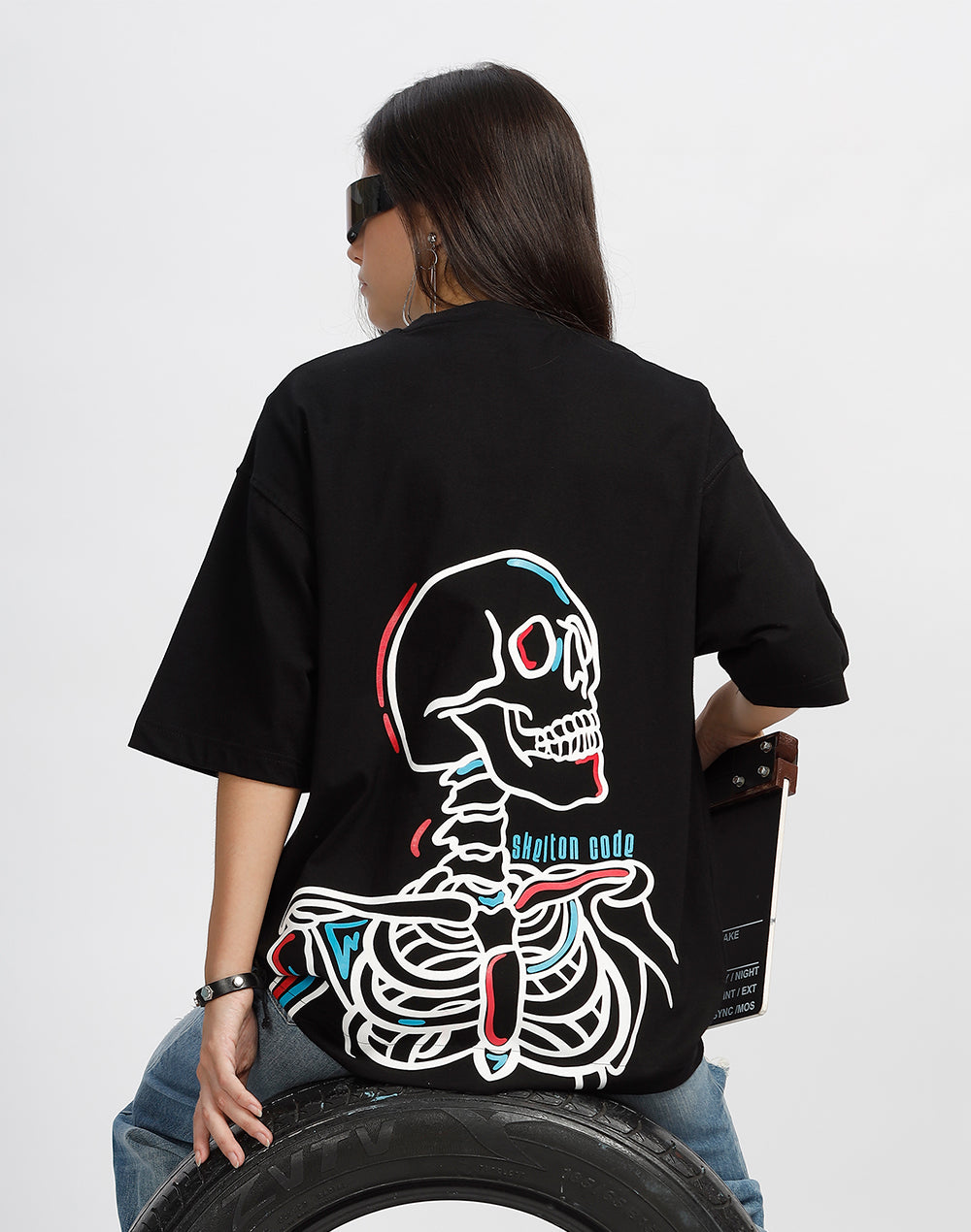 Mr. Bones Crew Neck Tee, Black (Unisex)