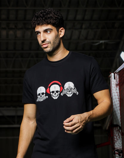 Wise Skulls Crew Neck Tee (Unisex)