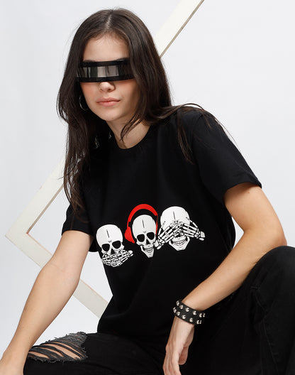 Wise Skulls Crew Neck Tee (Unisex)