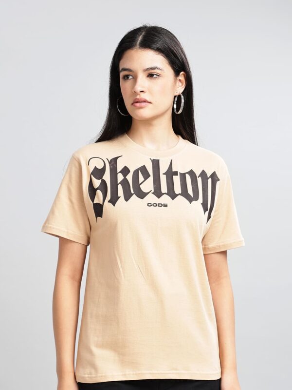 Barbaric Crew Neck Tee, Beige  (Unisex)