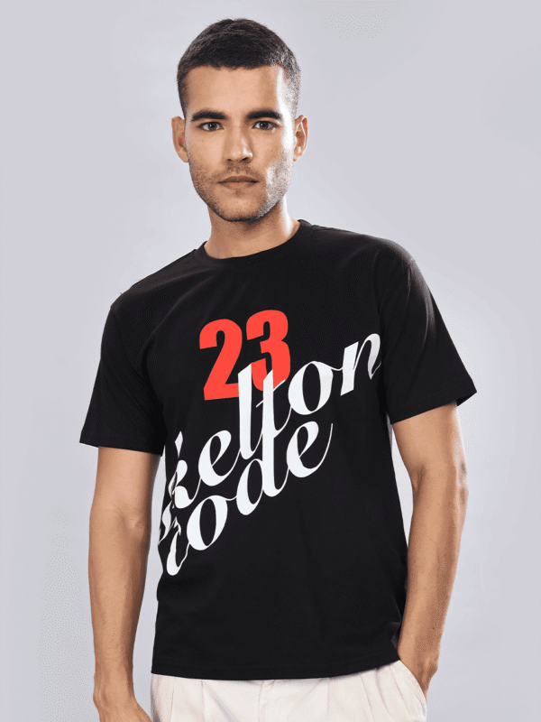 Crimson Cursive Crew Neck Tee, Black  (Unisex)